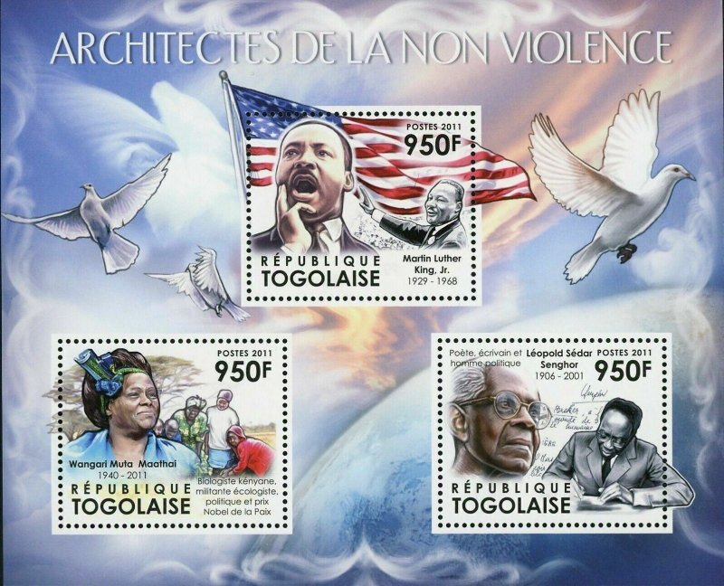 Architects of Nonviolence Stamp Wangari Muta Maathai Martin Luther King Jr. S/S 