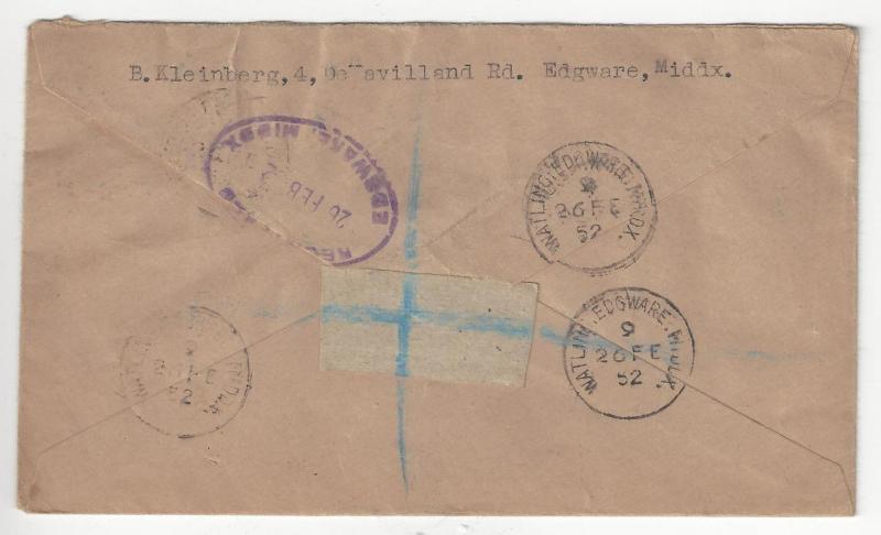 1952 Great Britain Office In Tangier Registered Cover  (YY154)