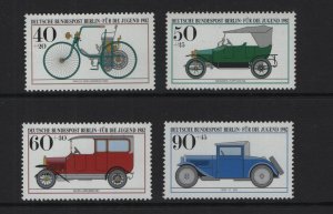 Germany  Berlin #9NB187-9NB190  MNH 1982   antique cars