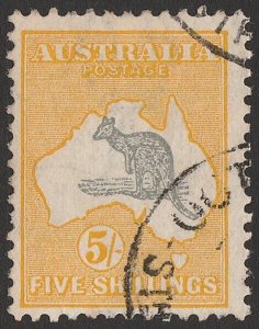 AUSTRALIA 1915 Kangaroo 5/- 3rd wmk. ACSC 44C cat $250. SG 42b.