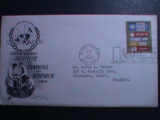 ​UNITED NATIONS-1969 UN INSTITUTE FOR TRAINING & RESEARCH-1ST DAY COVER-USED: