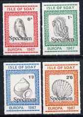 Isle of Soay 1967 Europa (Shells) rouletted set of 4 opt'...