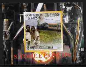 Sao Tome & Principe 2010 STEAM TRAINS Deluxe s/s Mint (NH) #3