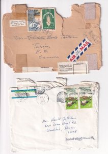 2 U.S. Postal Disaster (Damaged in the Mail) Covers (F31531)