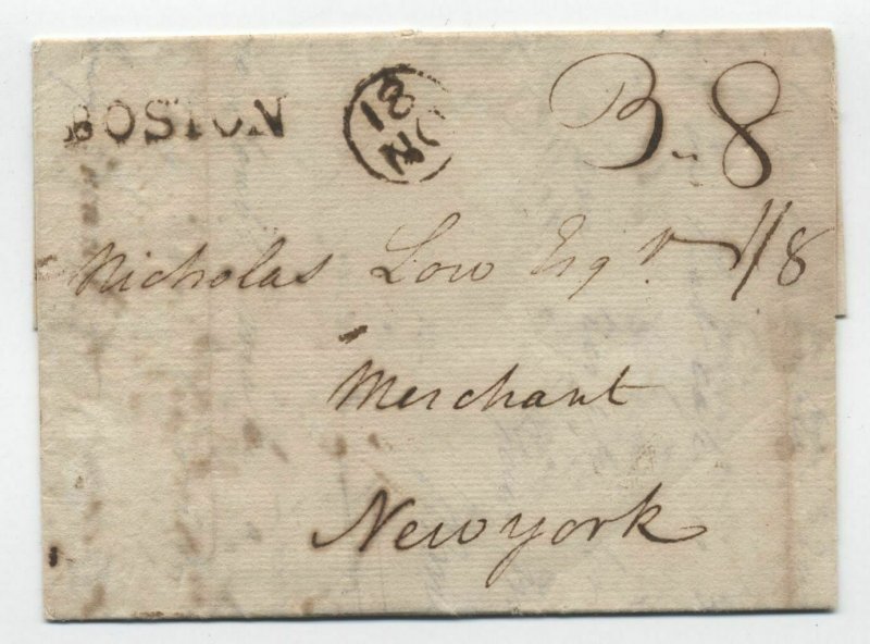 1787 Boston MA straightline 3.8 rate NY currency [45.30]