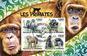BURUNDI 2011 - Primates / minisheet