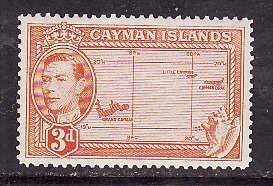 Cayman Is.-Sc#106- id9-unused  Light hinged  3p KGVI-Maps-1938-43-