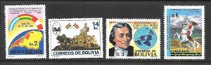 BOLIVIA Sc 652-55 NH issue of 1980 - LOCAL HISTORY