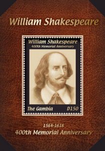 Gambia- 2016 William Shakespeare memorial Souvenir sheet MNH