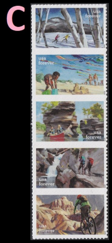 US 5475-5479 5479a Enjoy the Great Outdoors forever strip set MNH 2020