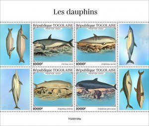 TOGO - 2022 - Dolphins - Perf 4v Sheet  - Mint Never Hinged