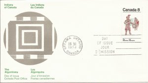 1973 Canada- FDC - Sc 569 - Algonkian Indians - Algonkian Couple