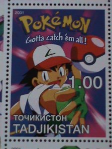 ​TAJIKISTAN-2001-  POKEMON-GOTTA CATCH THEM ALL-MNH-SHEET VERY FINE-LAST ONE