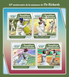 2017 Centrafrique - Viv Richards. Y&T Code: 5097-5100. Michel Code: 7170-7173