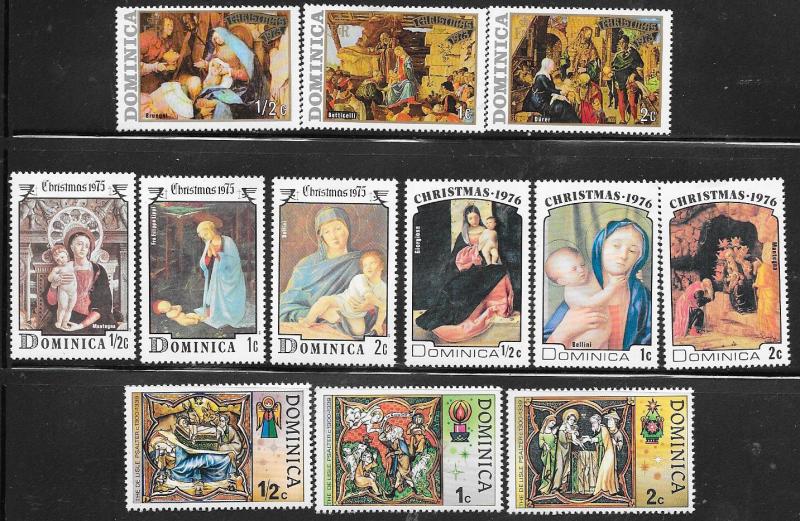 Dominica #374-543 Various Christmas Issues 1973-1977 (MNH) CV $3.00