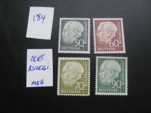 Germany 1954 MNH  ITALIAN CERTIFICATE  SC 714-716,718  XF $77 (184)