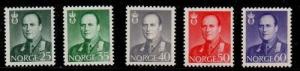 Norway Scott 408-12 Mint NH (Catalog Value $33.75)