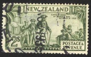 New Zealand Sc# 197 Cull thins 1935 2sh Cook Landing