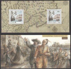 *27. FRANCE-CANADA 2008 JOINT ISSUE = CHAMPLAIN SHIP = S/S folder SOVIGNON 1/6