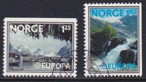 Norway # 693-694, Europa '77, Used Set