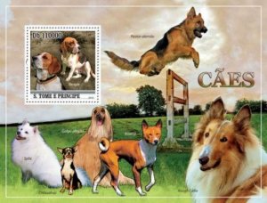 St Thomas - Dogs on Stamps -  Stamp Souvenir Sheet  - ST10503b