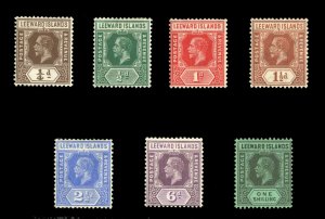 Leeward Islands SG81-87 Cat£160, 1921 George V, 1/4p-1sh, Die I, set of seve...