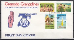 Grenada, Gr., Scott cat. 657-660. 75th Girl Scouts issue. First day cover. ^