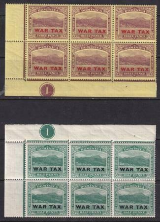 Dominica 1918 SC MR3-MR4 Corner Block of 6 MNH