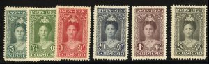 Netherlands Colonies, Netherlands Antilles #75-80 Cat$137, 1923 Queen Wilhelm...