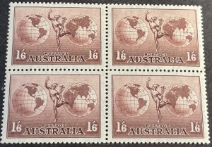 AUSTRALIA # C5-MINT NEVER/HINGED--BLOCK OF 4--AIR-MAIL--1937