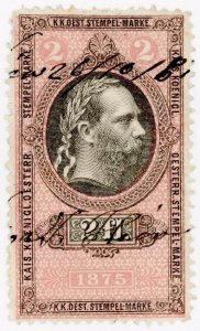 (I.B) Austria/Hungary Revenue : Stempelmarke 2fl (1875)