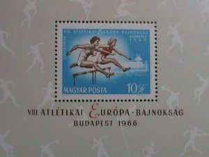 HUNGARY STAMP:1966- THE 8TH EUROPEAN-ATHLETIC BUDAPEST'66 MINT STAMP S/S