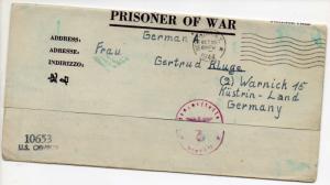 1944 Glennan Hospital Oklahoma USA POW Camp Letter Cover to Germany Hans Kluge