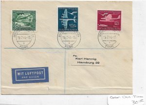 German Occupation of Fiume to Hamburg, Germany 1944 Airmail (53863)