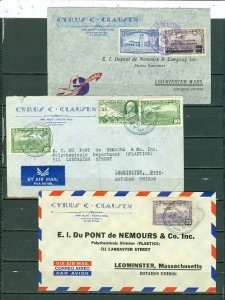 COSTA RICA  LOT of (3) AIRMAIL COVERS...