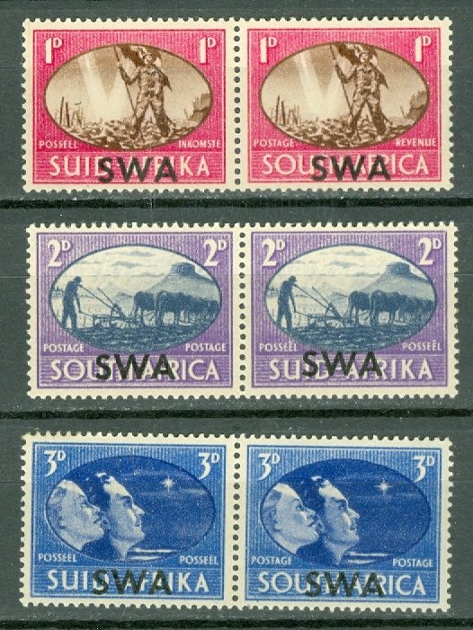 SOUTH WEST AFRICA 1945  #153-155 SET MINT NO THINS