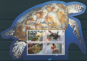 Tonga 2013 MNH National Cultural Center Turtles 8v on 2 Die Cut Sheets Reptiles