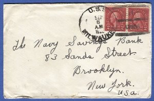 USS MILWAUKEE (CL-5) 1928 Cover from Chefoo, China, VF Sc 634d pair