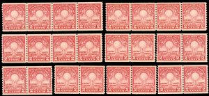 656, MNH 2¢ Coil Group of 12 F-VF Coil Pairs CV $540.00 - Stuart Katz