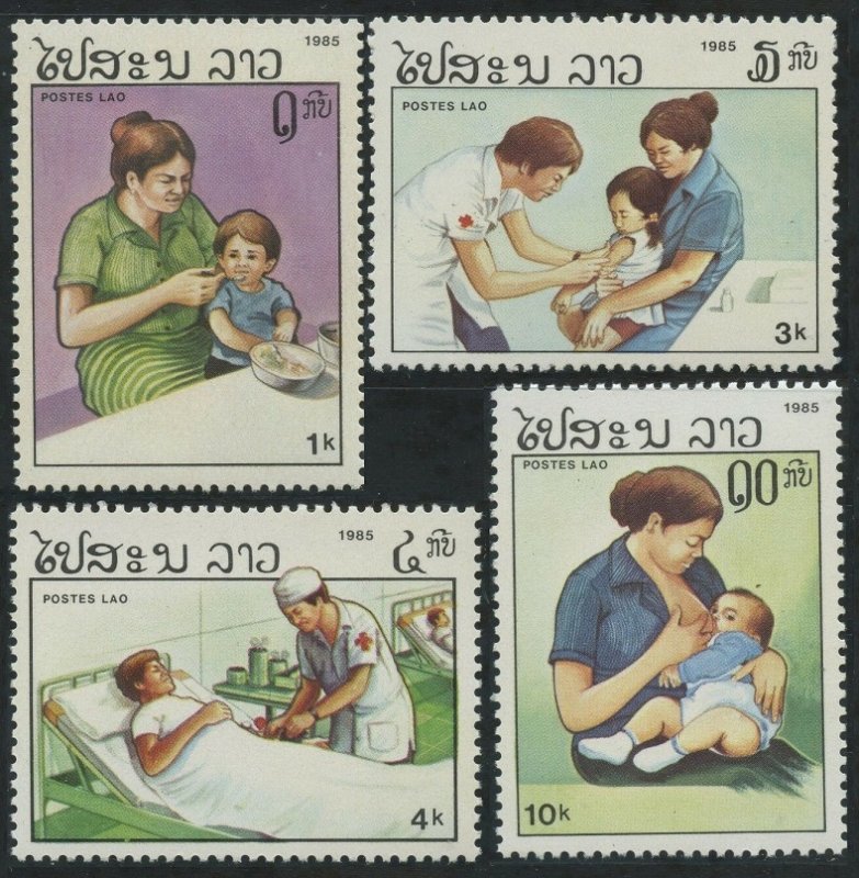 1985 Laos 874-877 Medicine - Red Cross 6,00 €