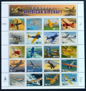 1997 US Sc. #3142 Classic American Aircraft, pane of 20, MNH, very good shape