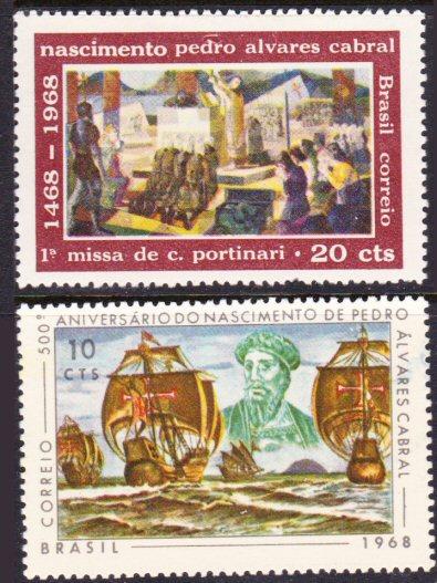 Brazil #1080-81 MH complete - voyage of Cabral