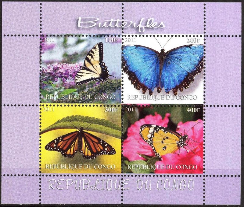 Congo 2011 Butterflies (6) MNH Cinderella !