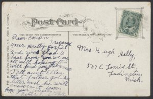 1909 Kinkora (Perth) Ont Split Ring Postmark On Niagara Falls PC