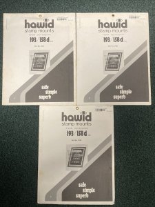 HAWID Stamp Mounts #1158 - Black - 193x158d mm - 8 Pieces Group Of 3