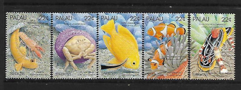 PALAU, 178-182, MNH , MARINE LIFE