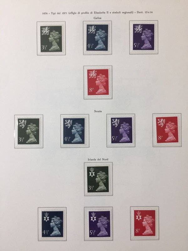 Great Britain 1970/74 MNH (120+) on 18 Pages Regionals Definitives AB3008