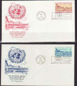 UN New York 194-195 Building Artmaster S/2 U/A FDC