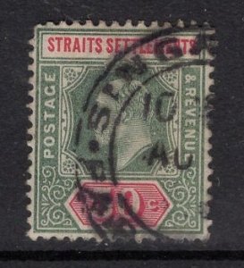 Straits Settlements  #101  used  1902  Edward VII  50c green and carmine