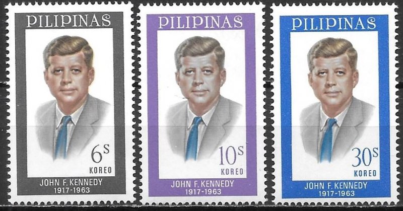 Philippines 925-27 Kennedy set MNH (lib)